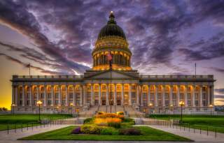 The Utah State Capitol Building has some of the best views of Salt Lake's sunsets