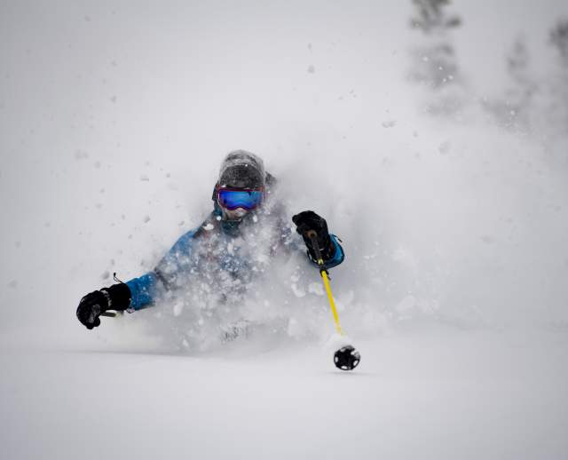 Skiing Powder at Alta