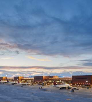 Exterior Sunset shot at the Salt Lake City International Airport