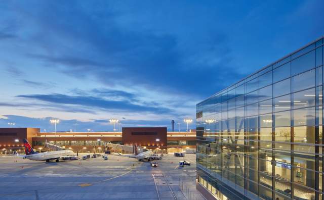 Exterior shot of Concourse A at the Salt Lake City International Airport