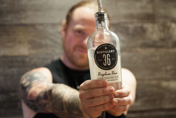 Jon Gregersen of Distillery 36 Holding Brigham Rum