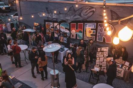 Image of people outside fisher brewing