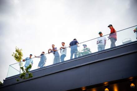 Image of people on the rooftop of Evo Hotel at the Crown Bar.