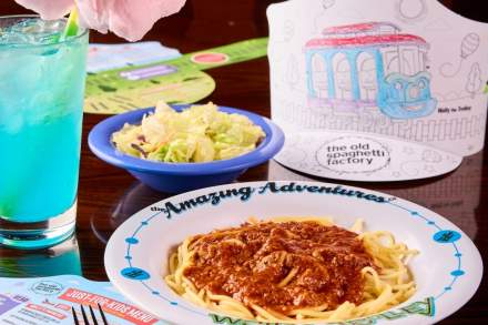 Image of a kid's meal at The Old Spaghetti Factory