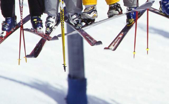 Skis on a chairlift