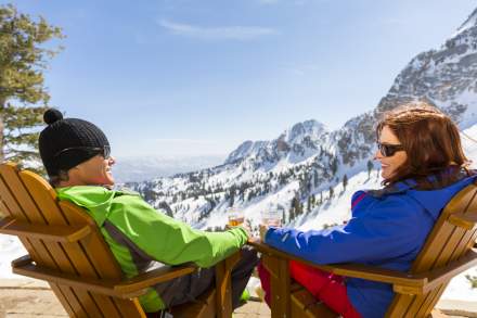 Couple taking in view at Ski Resort