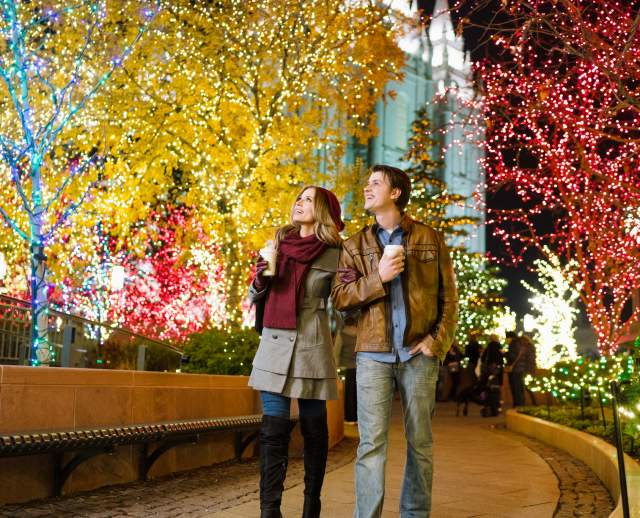 See the Temple Square Lights in downtown Salt Lake