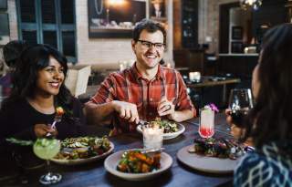 Friends dining at Pallet in Salt Lake