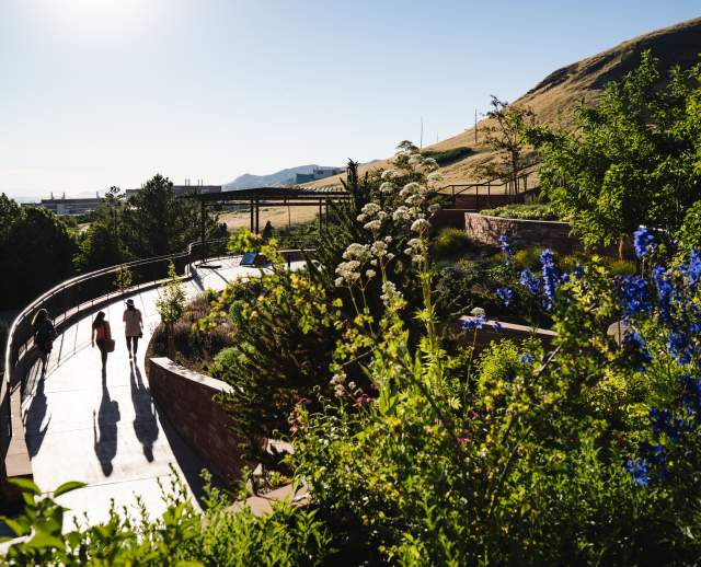 Couple Walking On Sunny Path At Red Butte Gardens
