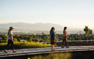 Walking at Red Butte Garden Above City
