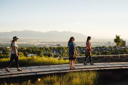 Walking at Red Butte Garden Above City