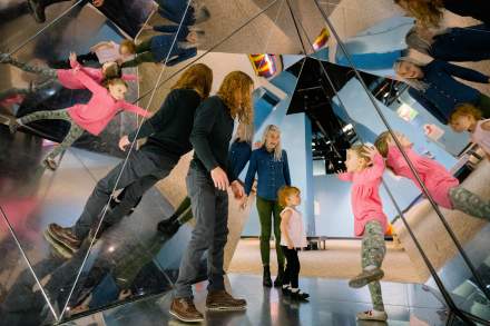 Family playing at Discovery Gateway