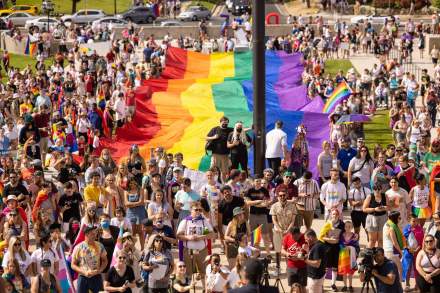 Crowd at the 2022 Utah Pride Rainbow March and Rally