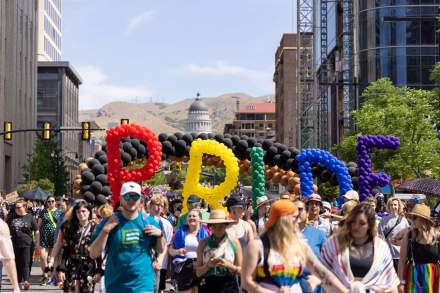 Crowd at the 2022 Utah Pride Rainbow March and Rally