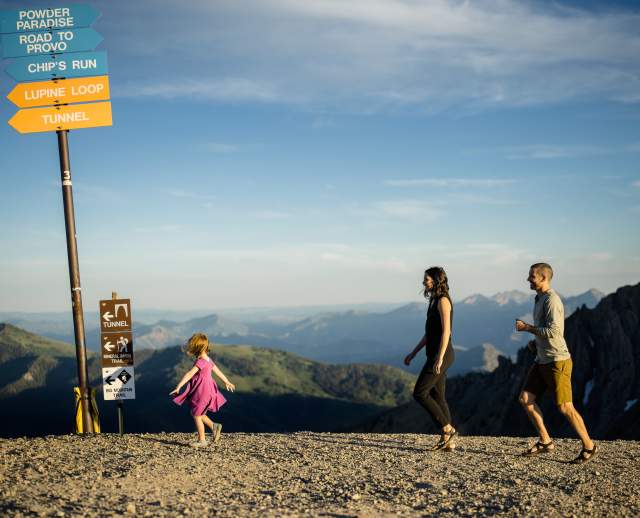 Family Hiking near Snowbird in Little Cottonwood Canyon