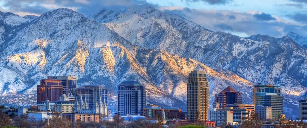 Downtown Salt Lake Skyline in Winter