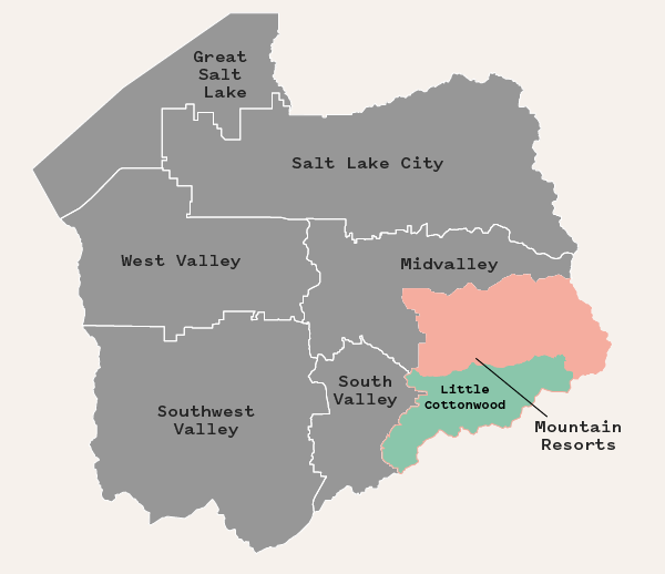Map of Little Cottonwood in Mountain Resorts